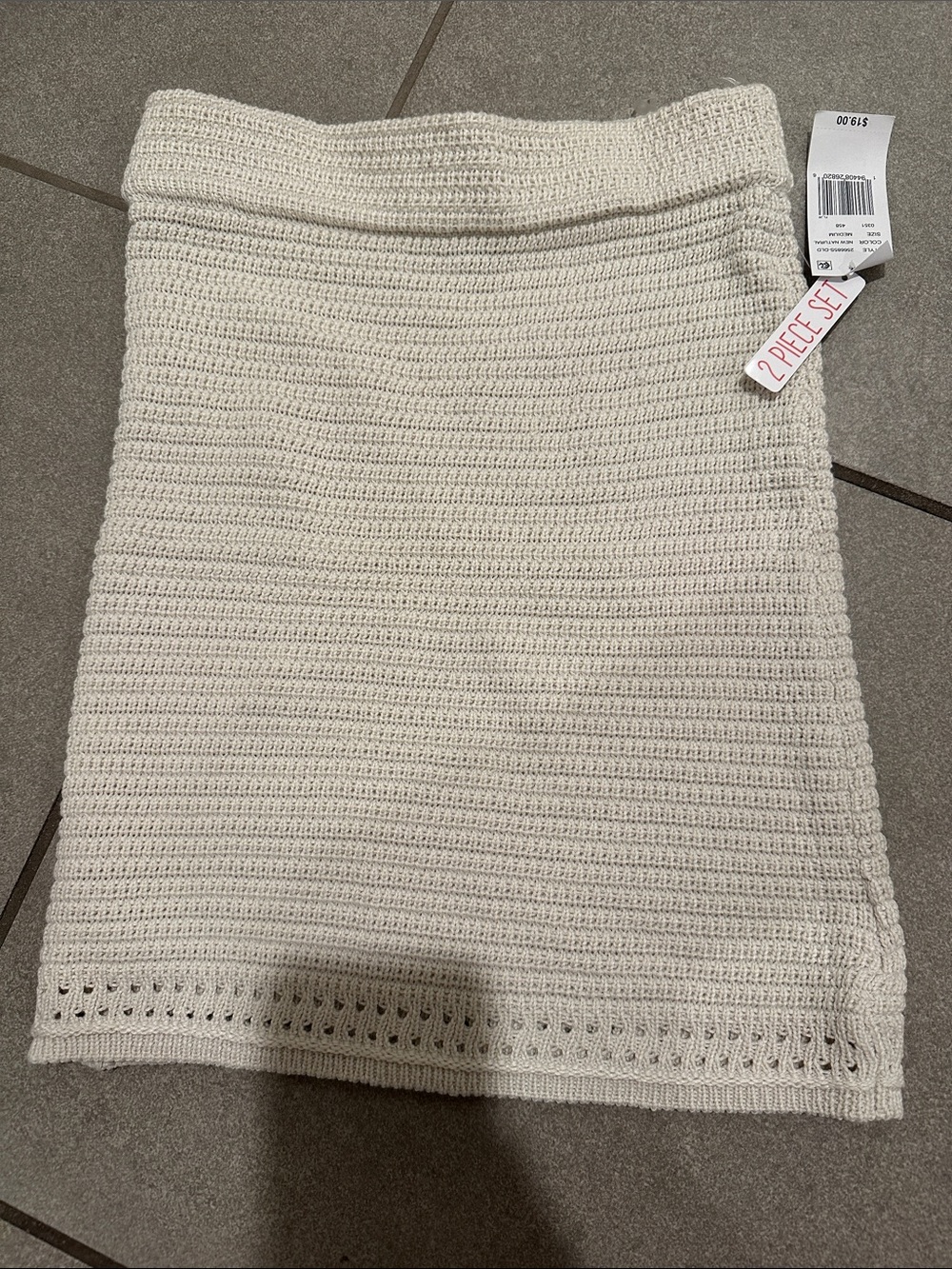 Poof! Cream Crochet Mini Skirt